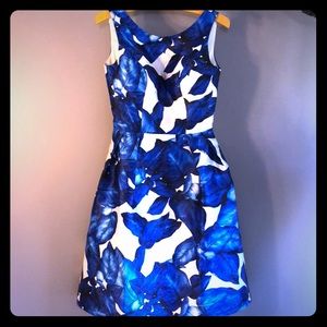 Modcloth Blue Foliage sleeveless dress